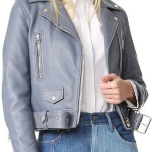 Acne Studios Powder Blue Leather Jacket